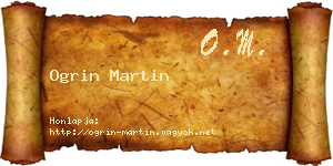 Ogrin Martin névjegykártya