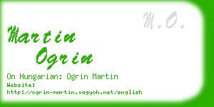 martin ogrin business card